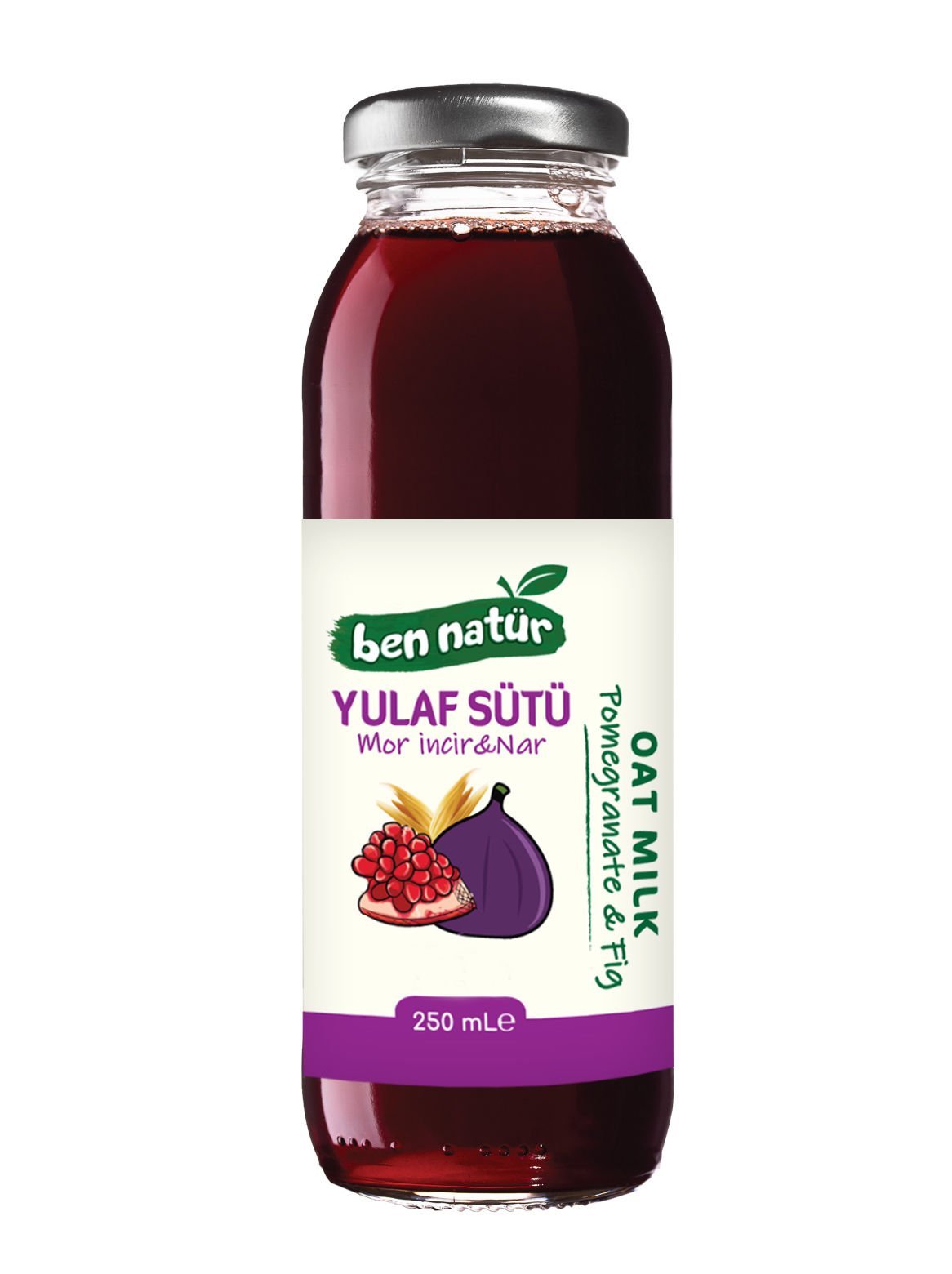 Ben Natür Mor İncir Nar Yulaf Sütü 1x250 ml
