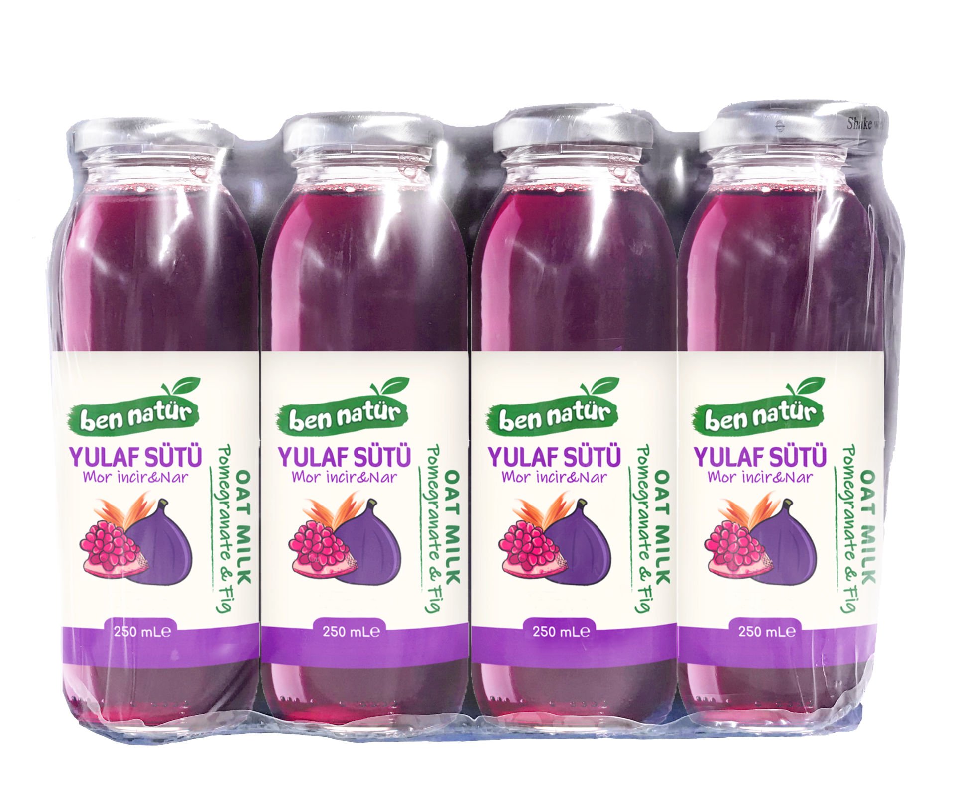 Ben Natür Mor İncir Nar Yulaf Sütü 12 x 250 ml