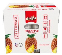 %100 Ananas Suyu, 1 L, 12 adet